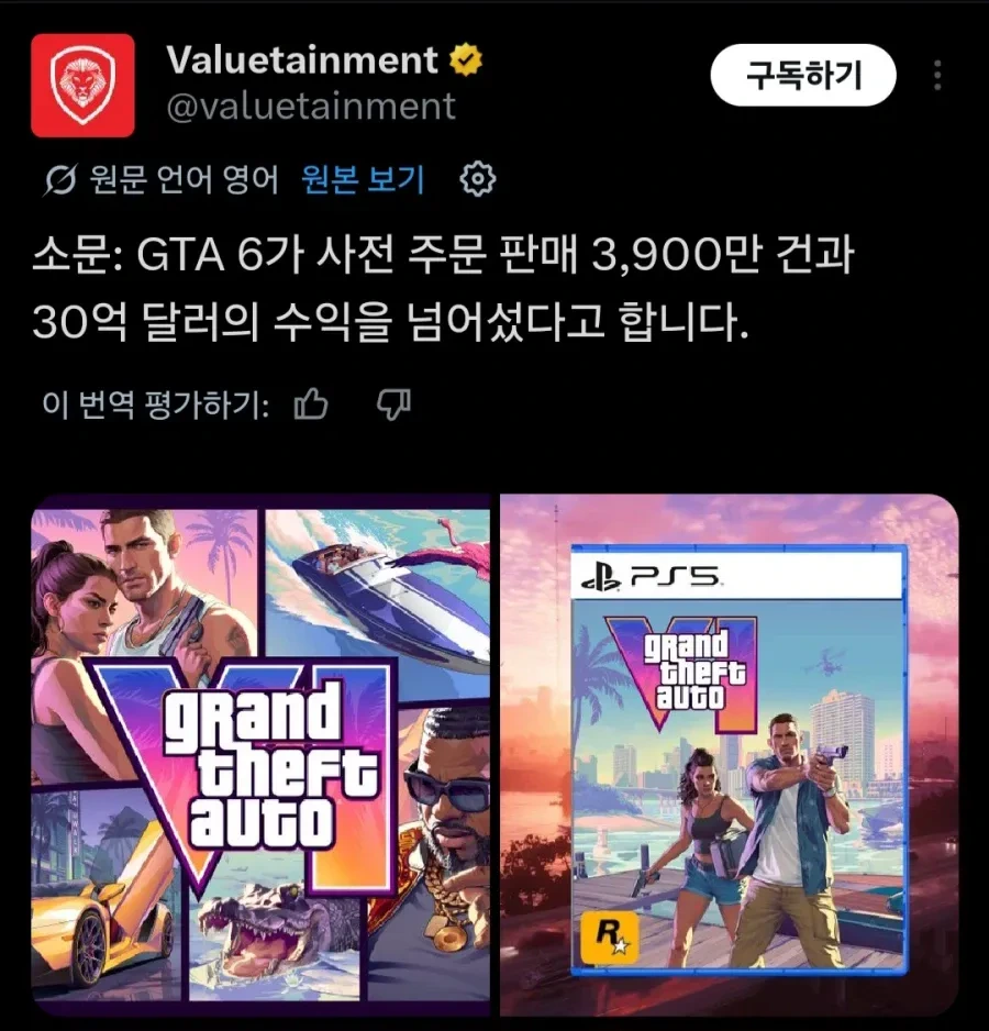 GTA6 사전예약 하루 만에 개발비 회수 | 인스티즈