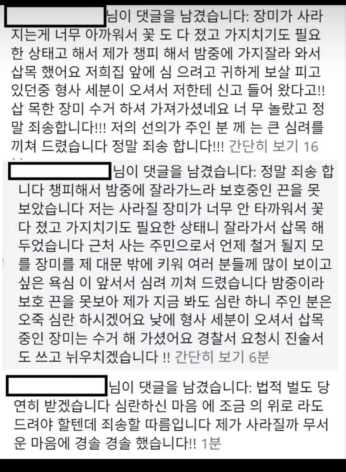 행궁동 파란대문 장미집 장미가지 무단절도사건 가해자추정자 디엠 | 인스티즈