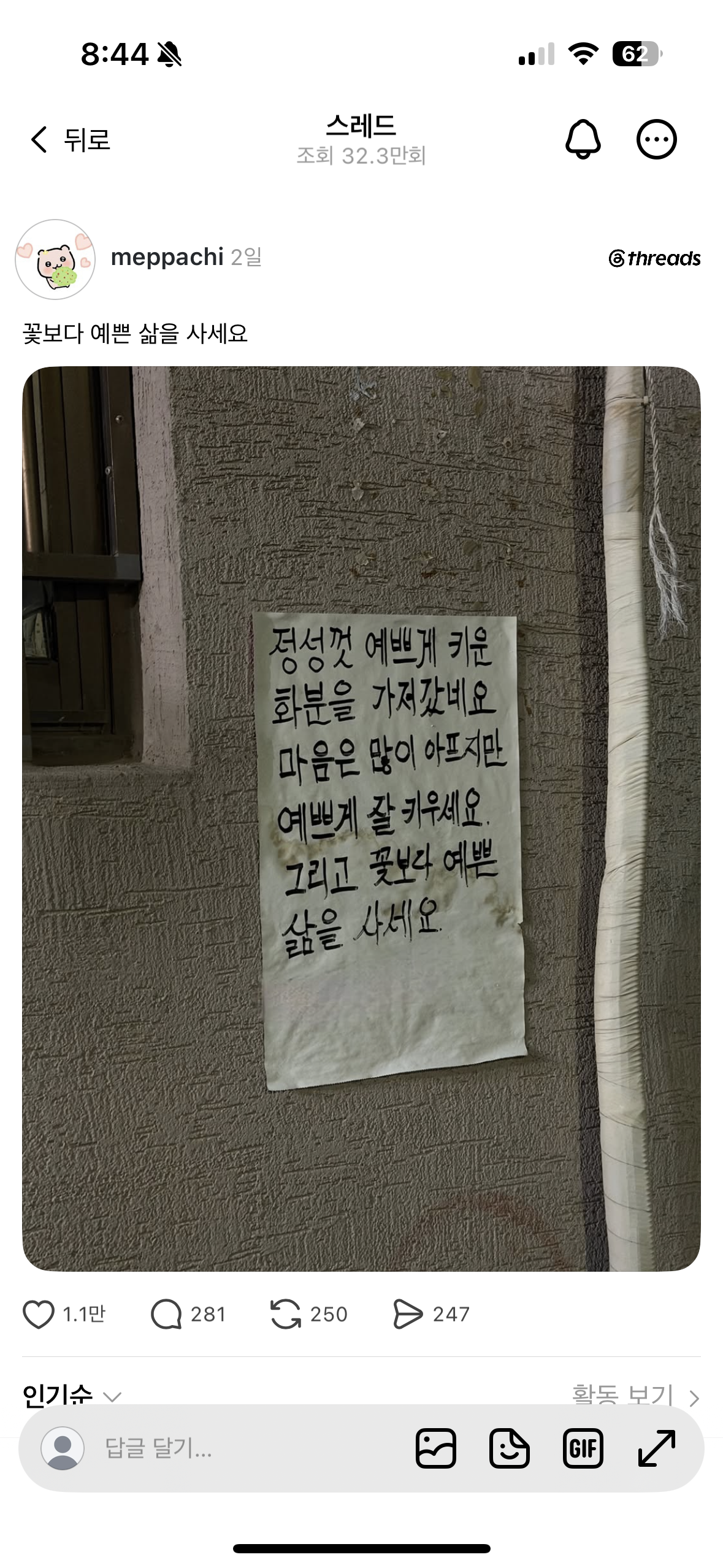 꽃보다 예쁜 삶을 사세요 | 인스티즈