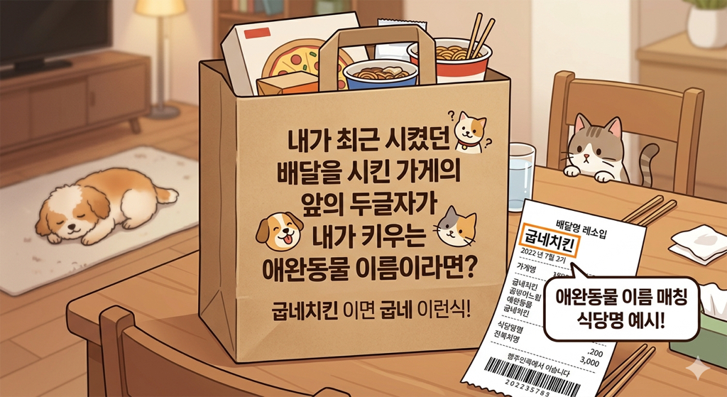 내가 최근 시켰던 배달 가게 앞의 두글자가 내가 키우는 반려동물 이름.JPG | 인스티즈