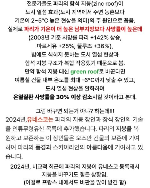 폭염에 최악이 되어버린 프랑스 파리 지붕 | 인스티즈