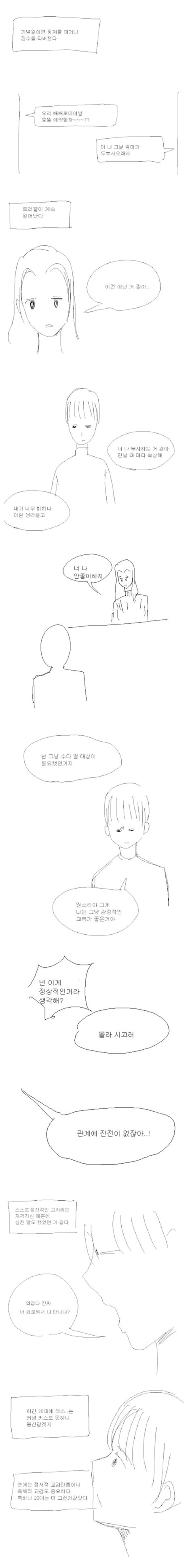 성관계 혐오증 때문에 여친과 헤어진 남자.만화 | 인스티즈