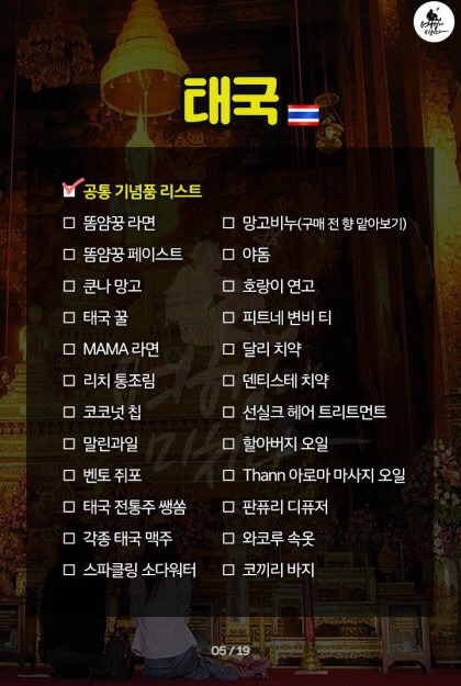 전세계 지역별 쇼핑리스트 | 인스티즈