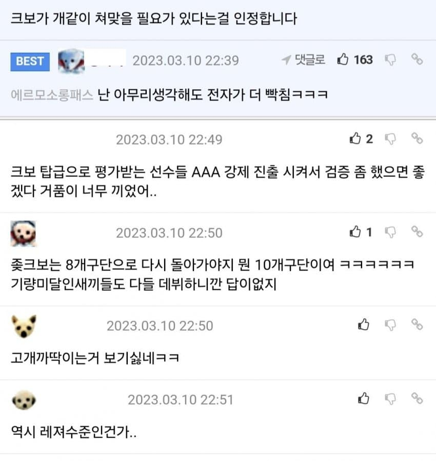 2023년 한국 wbc 조별딱 할때 받았던 조롱들 | 인스티즈
