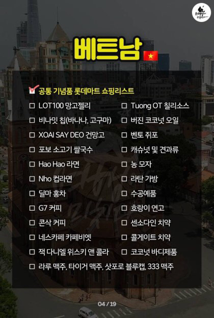 전세계 지역별 쇼핑리스트 | 인스티즈