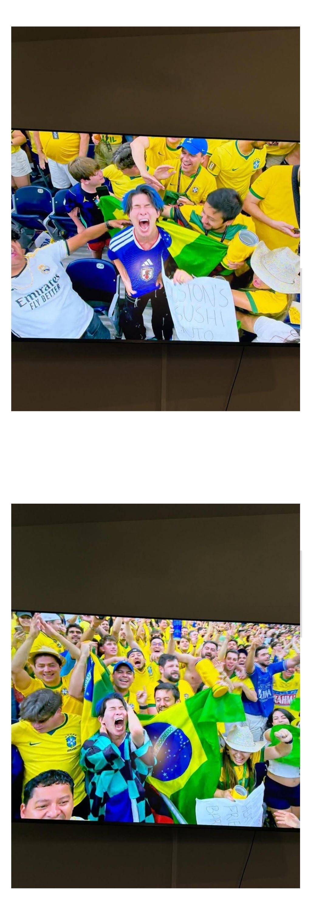 마지막에 ㅋㅋㅋㅋㅋ 브라질 팬들이 일본 팬한테 자꾸 브라질 국기 둘러주면서 위로하니깐 일본팬 절규함 ㅋㅋㅋㅋㅋㅋㅋㅋ | 인스티즈