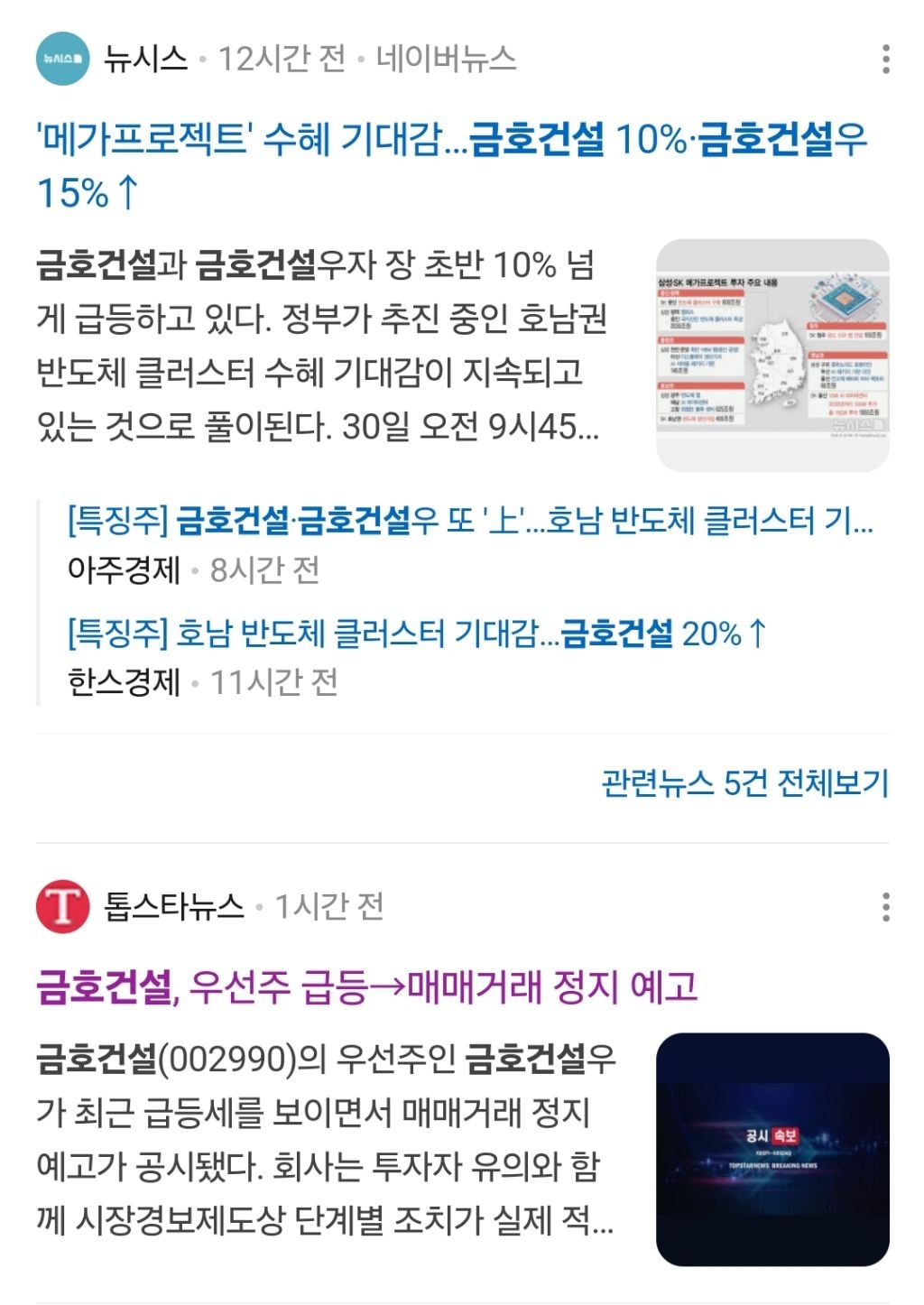 호남 단군이래 최대투자 기대감에 금호건설, 금호건설 우 주가급등매매거래정지 예고당함 | 인스티즈
