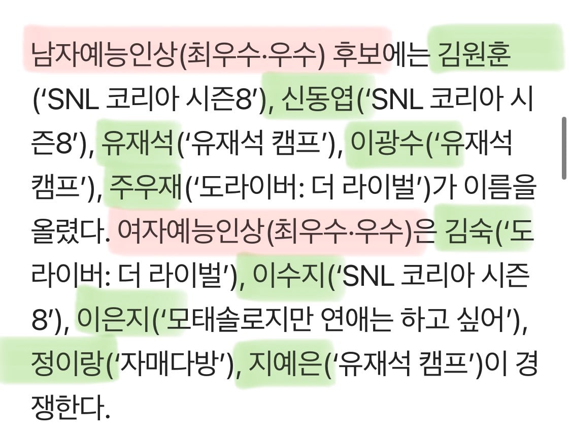2026 청룡시리즈 어워즈 후보 발표 | 인스티즈