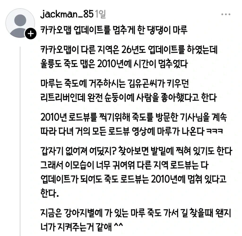 울릉도 죽도 카카오맵 로드뷰 업데이트가 멈춘 사연 | 인스티즈