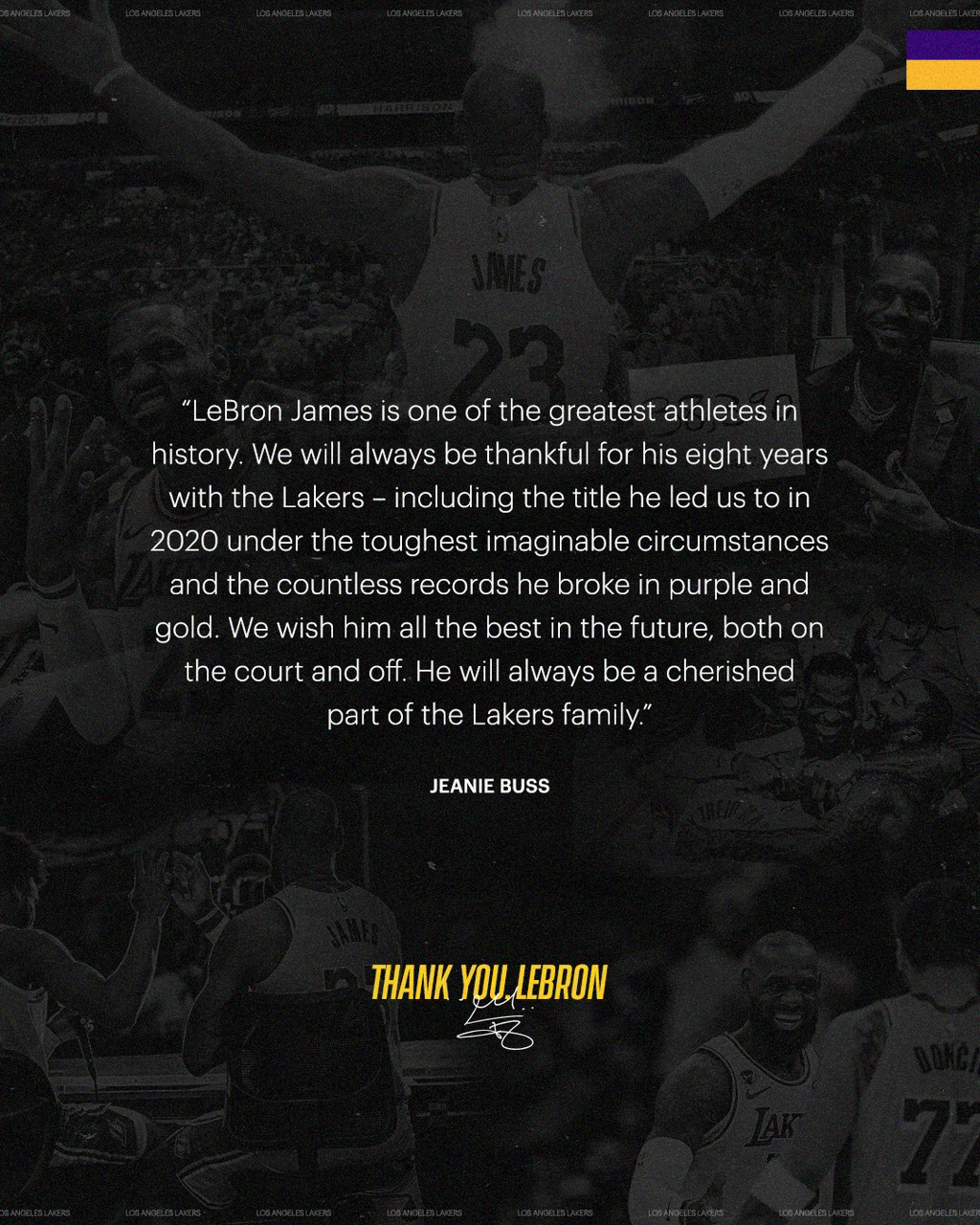LA레이커스 공계 Thank you, LeBron 💜💛 | 인스티즈