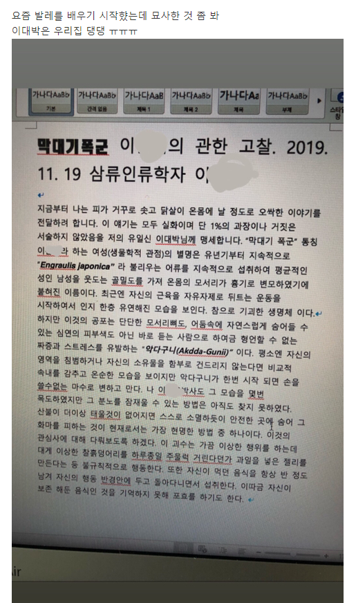 친오빠가 쓴 내 고찰. 웃겨서 오열하는 즁 | 인스티즈