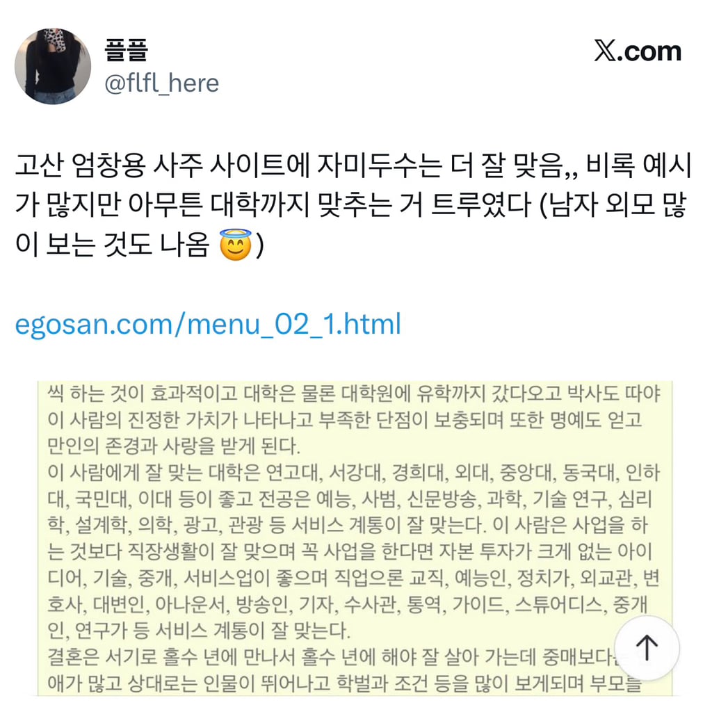 요새 X(구 트위터)에서 핫하다는 무료사주(자미두수) 사이트 4곳 | 인스티즈