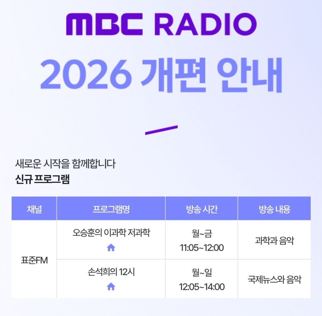 2026 mbc 라디오 개편 | 인스티즈
