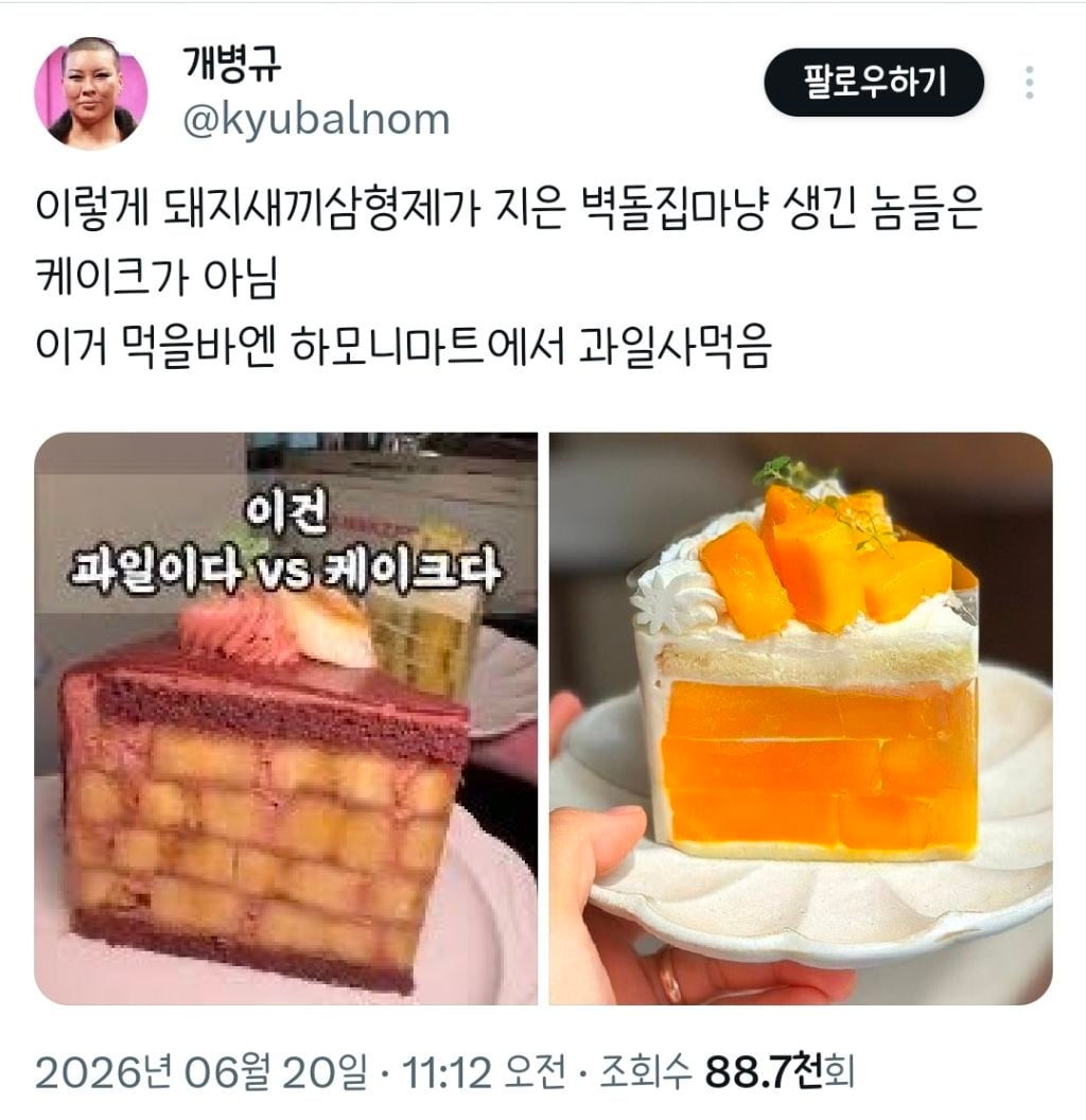 돼지새끼삼형제 벽돌집 케이크.twt | 인스티즈
