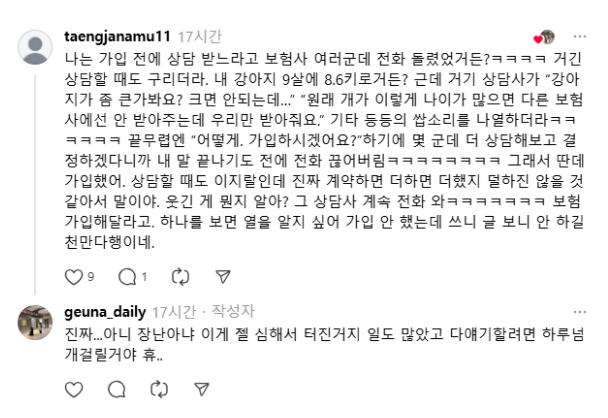 현재 스레드에서 난리난 ㅁㄹㅊ (펫보험) | 인스티즈