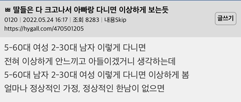 딸들은 다 크고나서 아빠랑 다니면 이상하게 보는듯 | 인스티즈