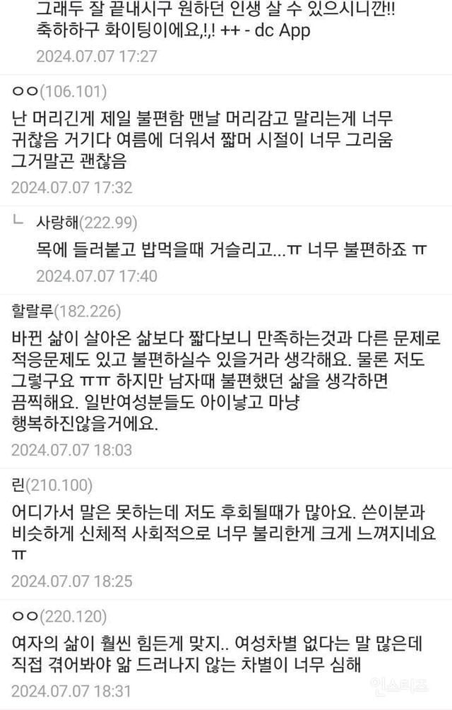 성전환 수술 후회하는 트랜스젠더 분 있으실까요? | 인스티즈