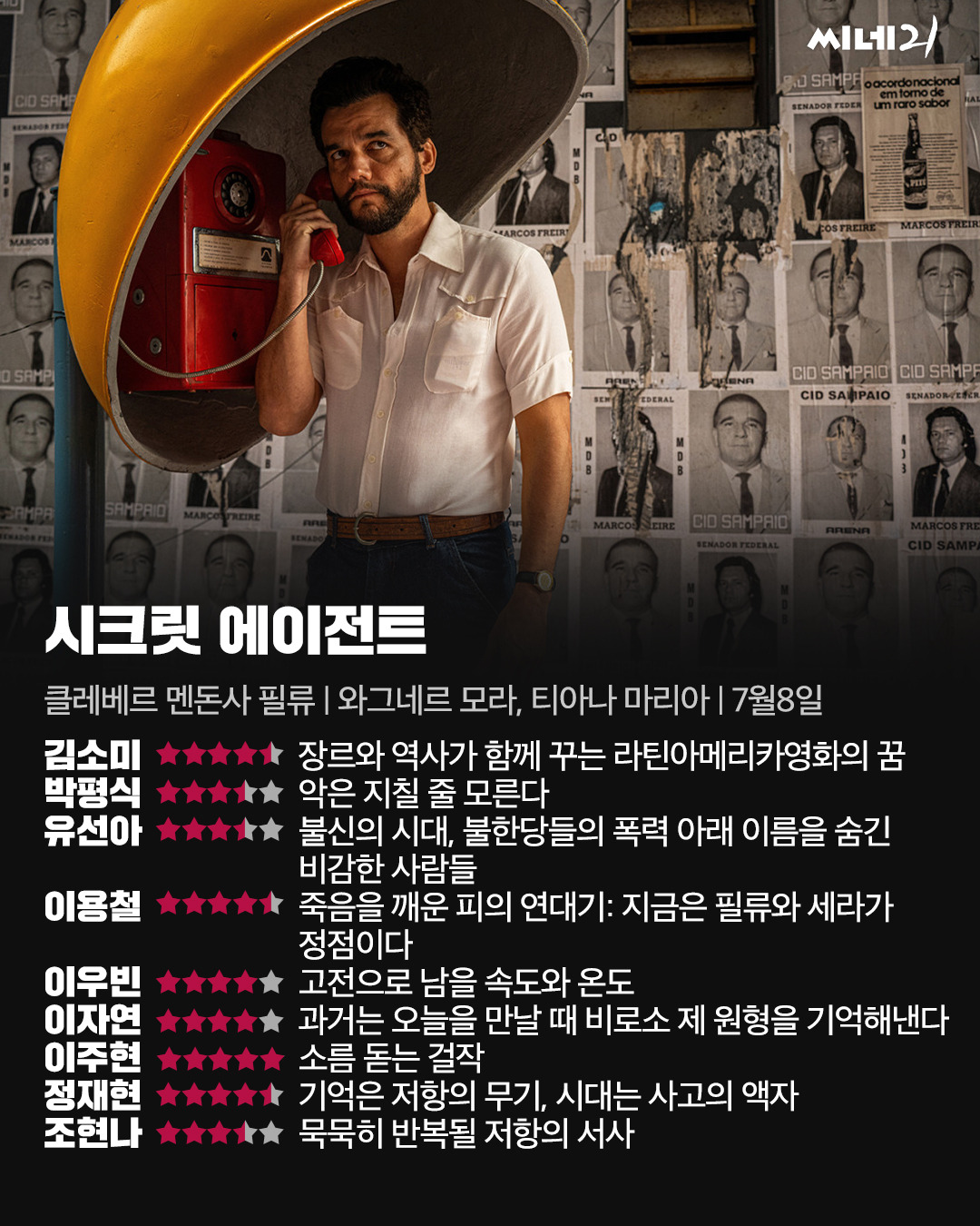 7월 8일 국내 개봉 '시크릿 에이전트' 씨네21 평점 | 인스티즈