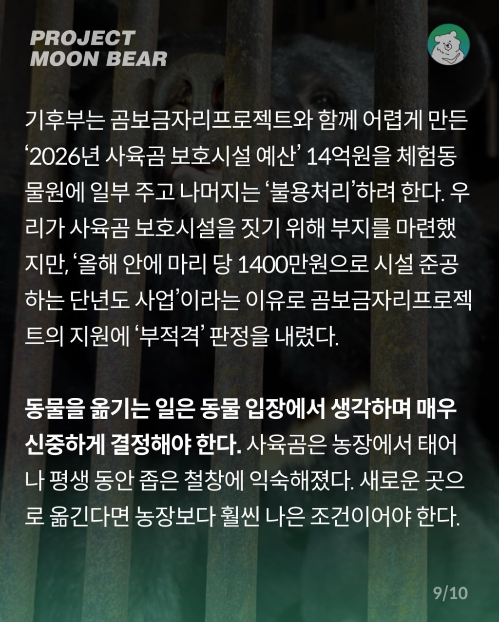 사육곰, 4억 2천만원의 지원금과 함께 체험형 동물원으로 가나? | 인스티즈