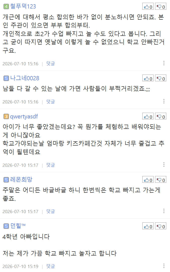 초등학교 2학년이 학교 안가고 놀러 가는게 맞나요? | 인스티즈