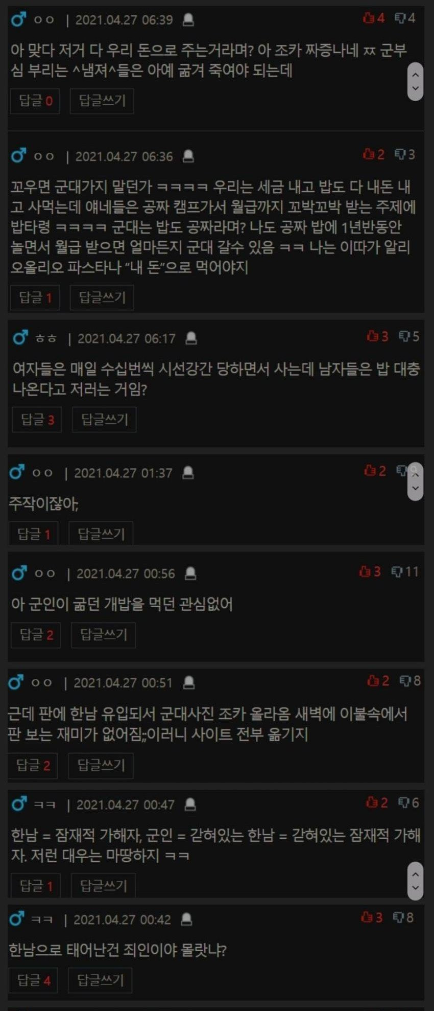 여자인 척했다가 글이 성별공개되는 게시판으로 옮겨져서 뽀록난 더럽고 표독 동현이들 | 인스티즈