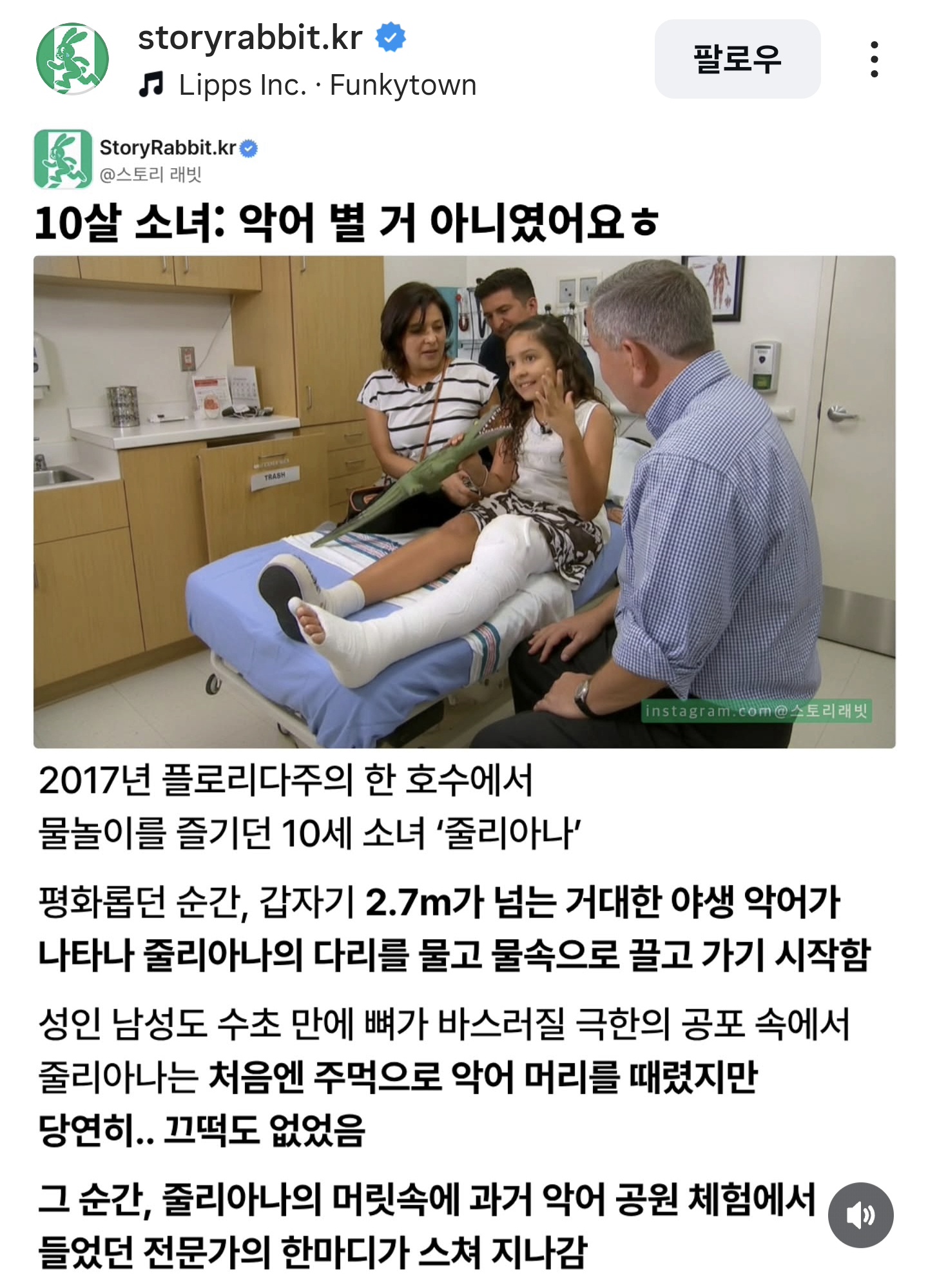 10살 소녀가 악어에게서 살아남은 방법 | 인스티즈