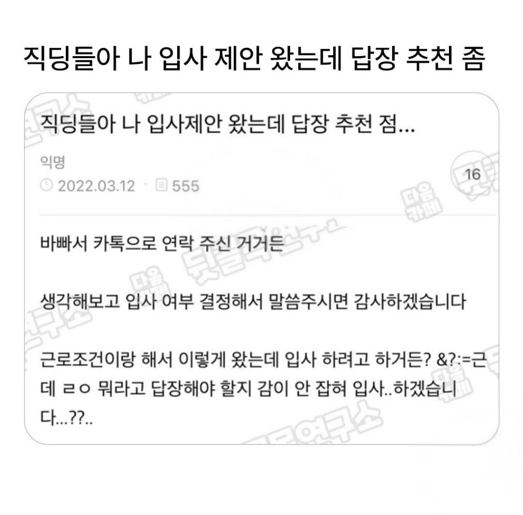 직딩들아 나 입사 제안 왔는데 답장 추천 좀 | 인스티즈
