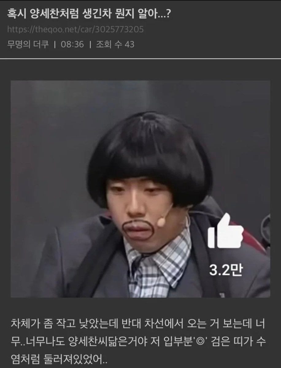 혹시 양세찬처럼 생긴 차 알아? | 인스티즈