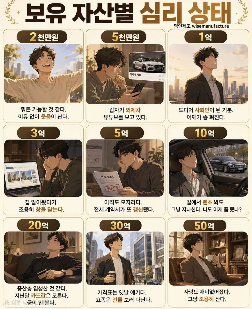 자산별 달성할 때 심리 상태 | 인스티즈