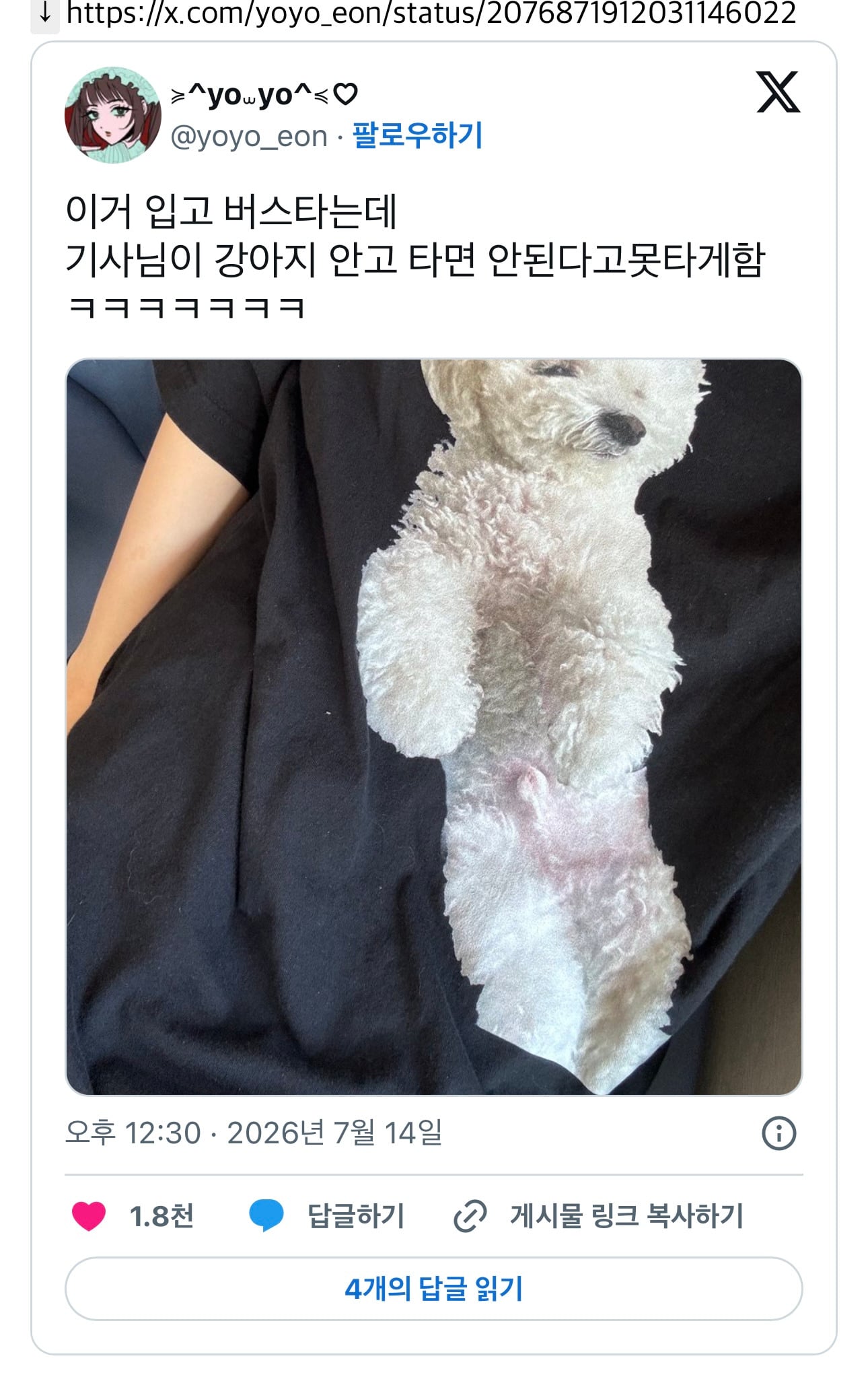 이거 입고 버스타는데 기사님이 강아지 안고 타면 안된다고 못 타게함 ㅋㅋㅋㅋㅋㅋㅋ | 인스티즈