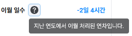 연차가 마이너스 이월될 수도 있는거임..? 나 별로 쓴 거 없는데.twt | 인스티즈
