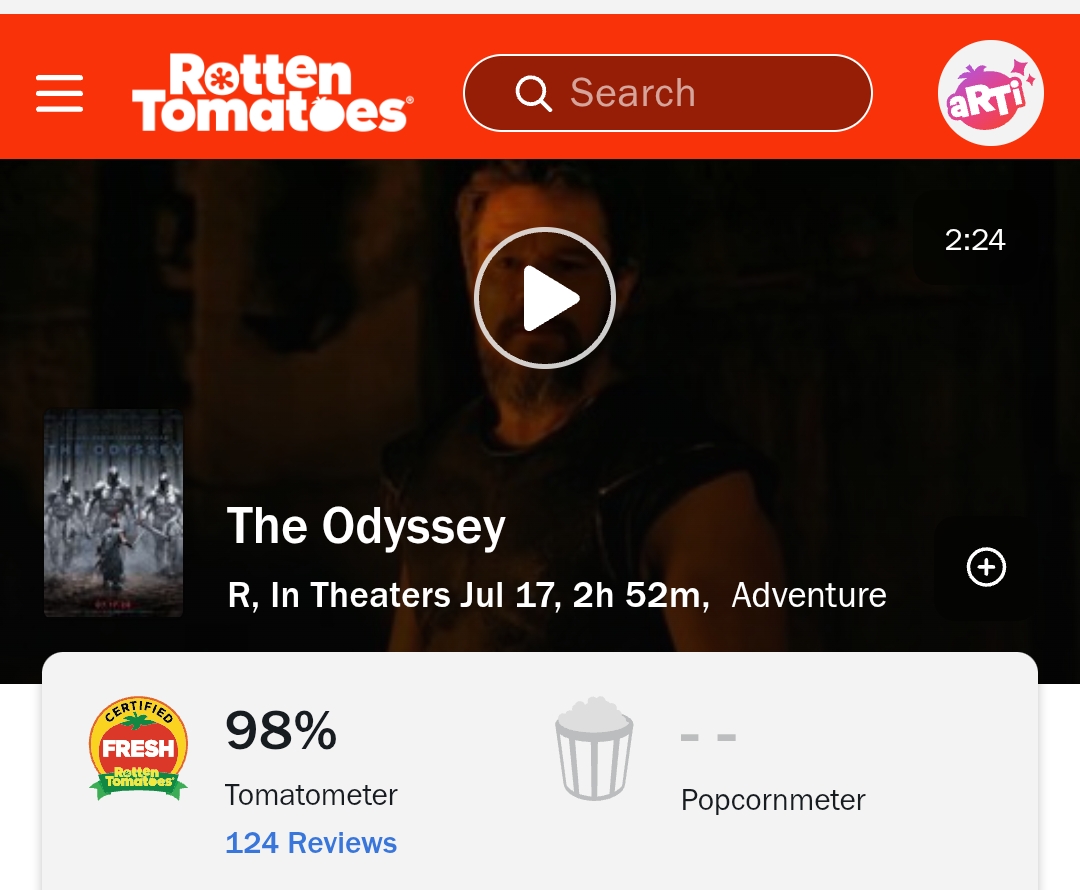 크리스토퍼 놀란 "오디세이" 로튼 토마토 | 인스티즈