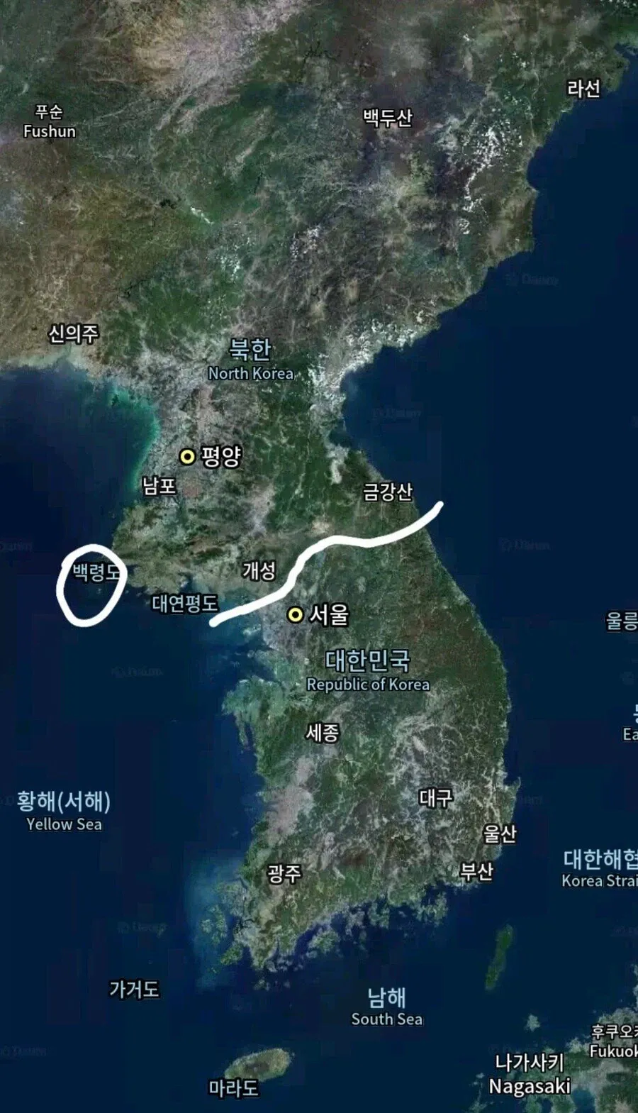 직접 보면 의외라는 백령도 위치 | 인스티즈