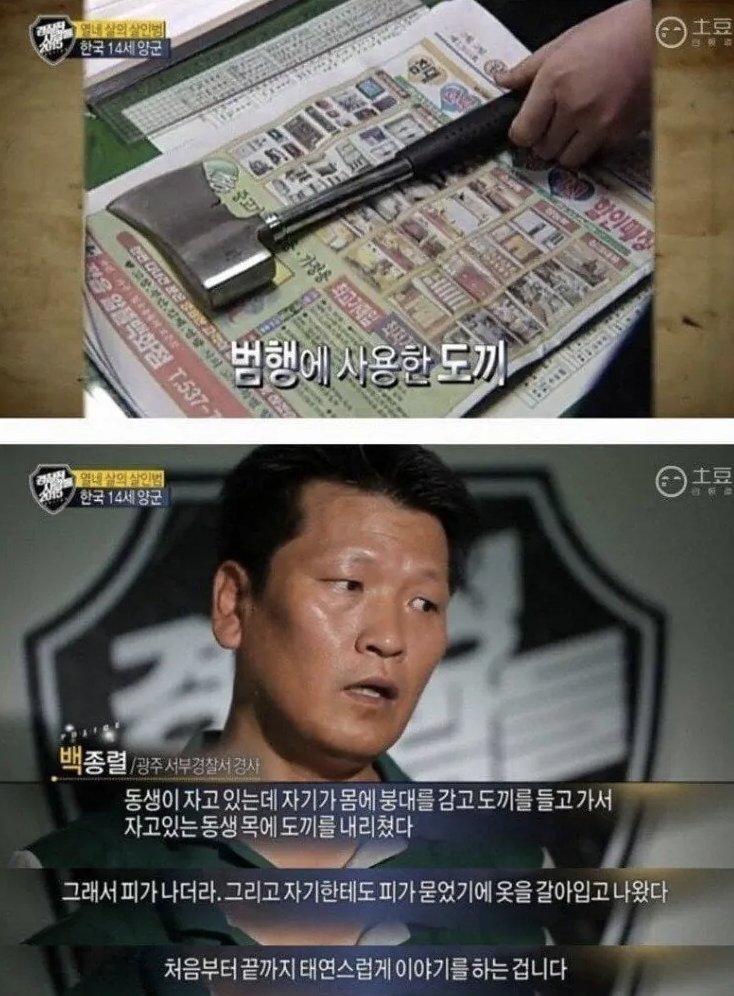 재미로 친동생의 목을 도끼로 내려친 14살 | 인스티즈