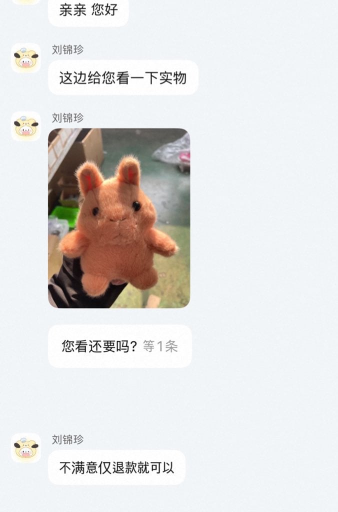 타오바오에서 이 토끼 키링 AI 돌린 것 같은데 실물 어떻게 나올지 궁금해서 주문했는데..twt | 인스티즈