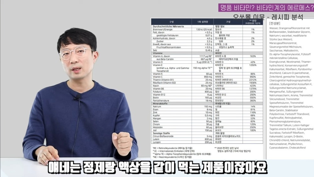 비타민계 에르메스라는 오쏘몰 이뮨 성분 분석 | 인스티즈