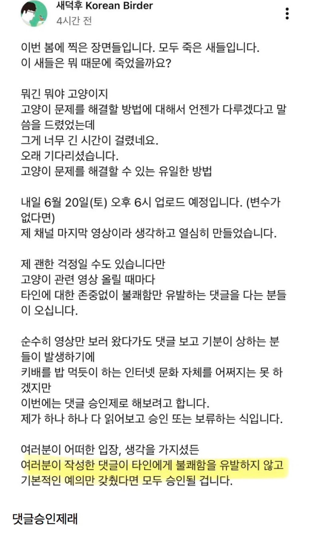 유튜버 새덕후 영상에 달린 끔찍한 댓글들 | 인스티즈