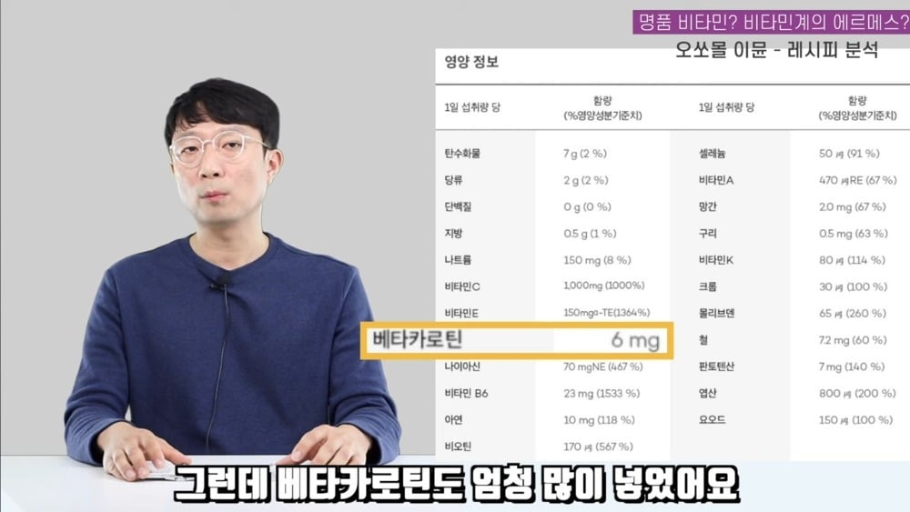 비타민계 에르메스라는 오쏘몰 이뮨 성분 분석 | 인스티즈