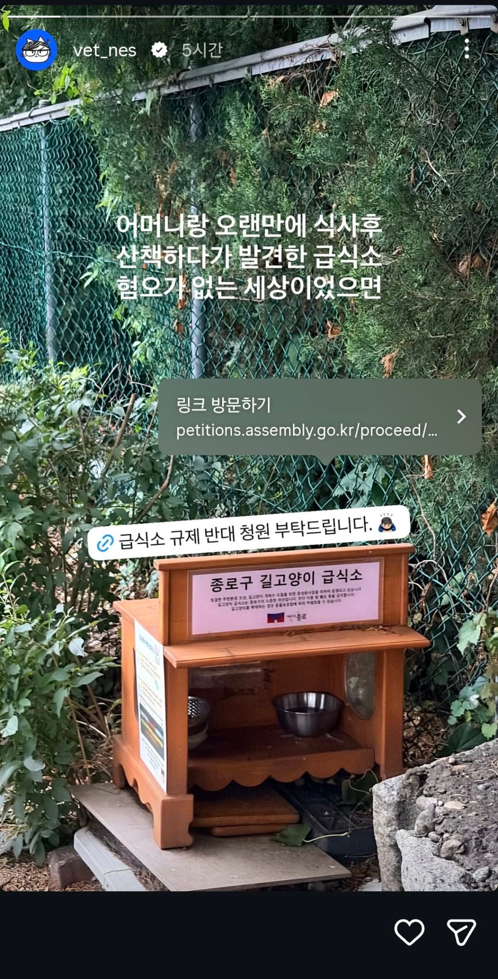 길고양이 급식제한 반대청원에 목소리 내준 사람들 | 인스티즈