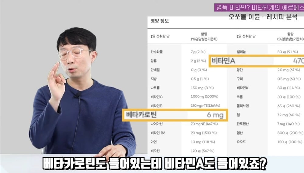 비타민계 에르메스라는 오쏘몰 이뮨 성분 분석 | 인스티즈