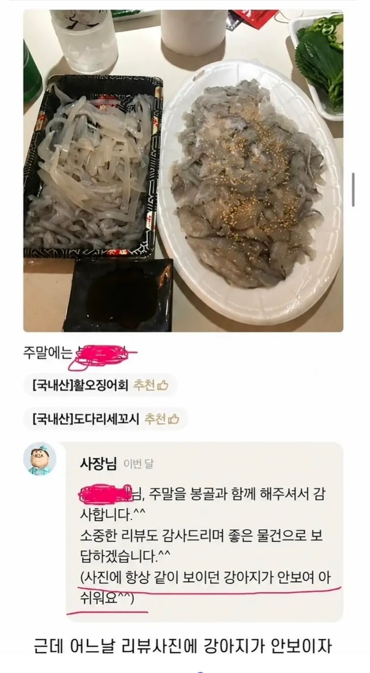 어느순간 리뷰에 강아지가 안 보여서 아쉬웠던 사장님.jpg | 인스티즈