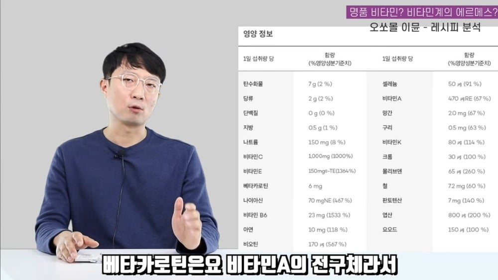 비타민계 에르메스라는 오쏘몰 이뮨 성분 분석 | 인스티즈