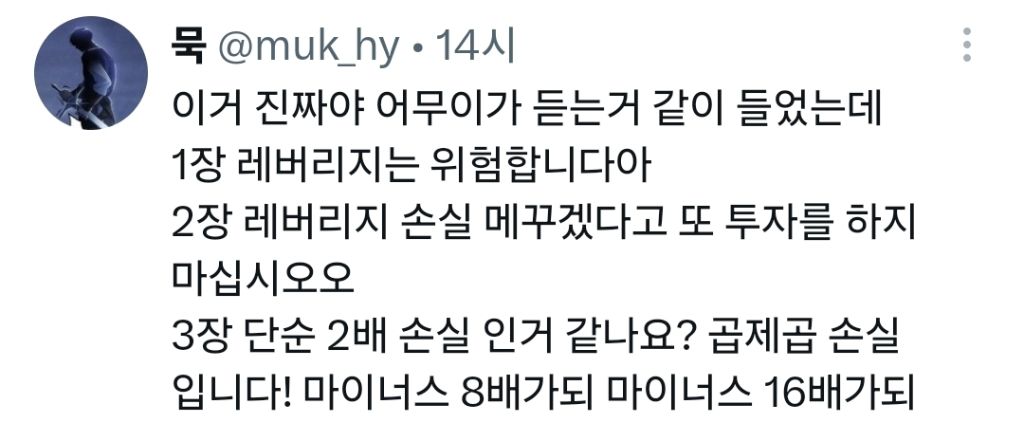 그니까 레버리지로 망한 사람들은 그 경고들을 전부 무시하고 샀다는거 아냐 ㅋㅋㅋㅋ.x | 인스티즈