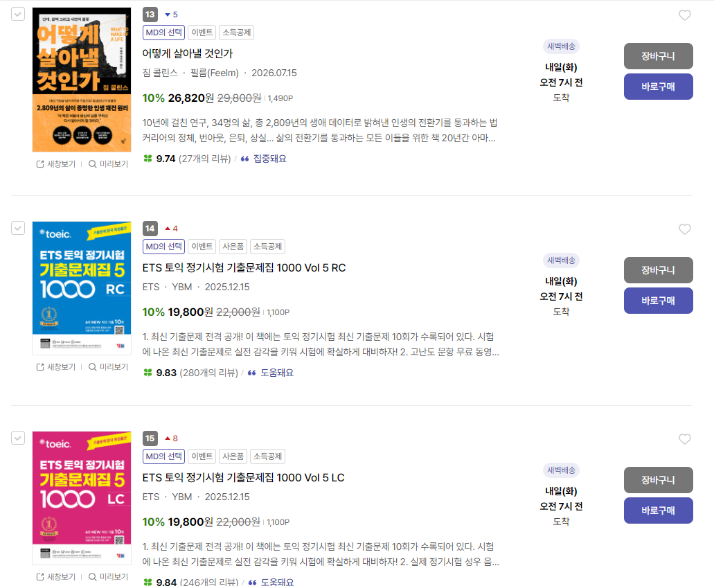 📚 2026년 7월 3째주 현재, 서점 베스트셀러 TOP 100 📚 | 인스티즈