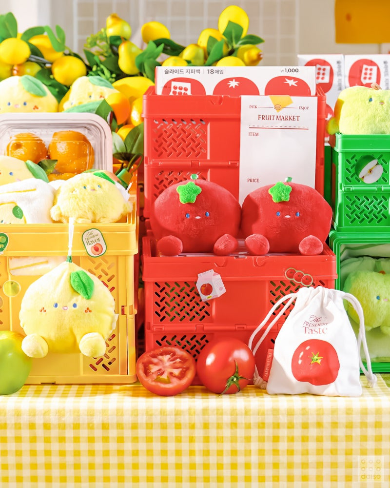 다이소 푸룻마켓시리즈 OPEN!🍏 타닥타닥 키캡 키링🍎 토마토 연필깎이&펜 케이스🍅 레몬&청사과 망 인형🍋 | 인스티즈