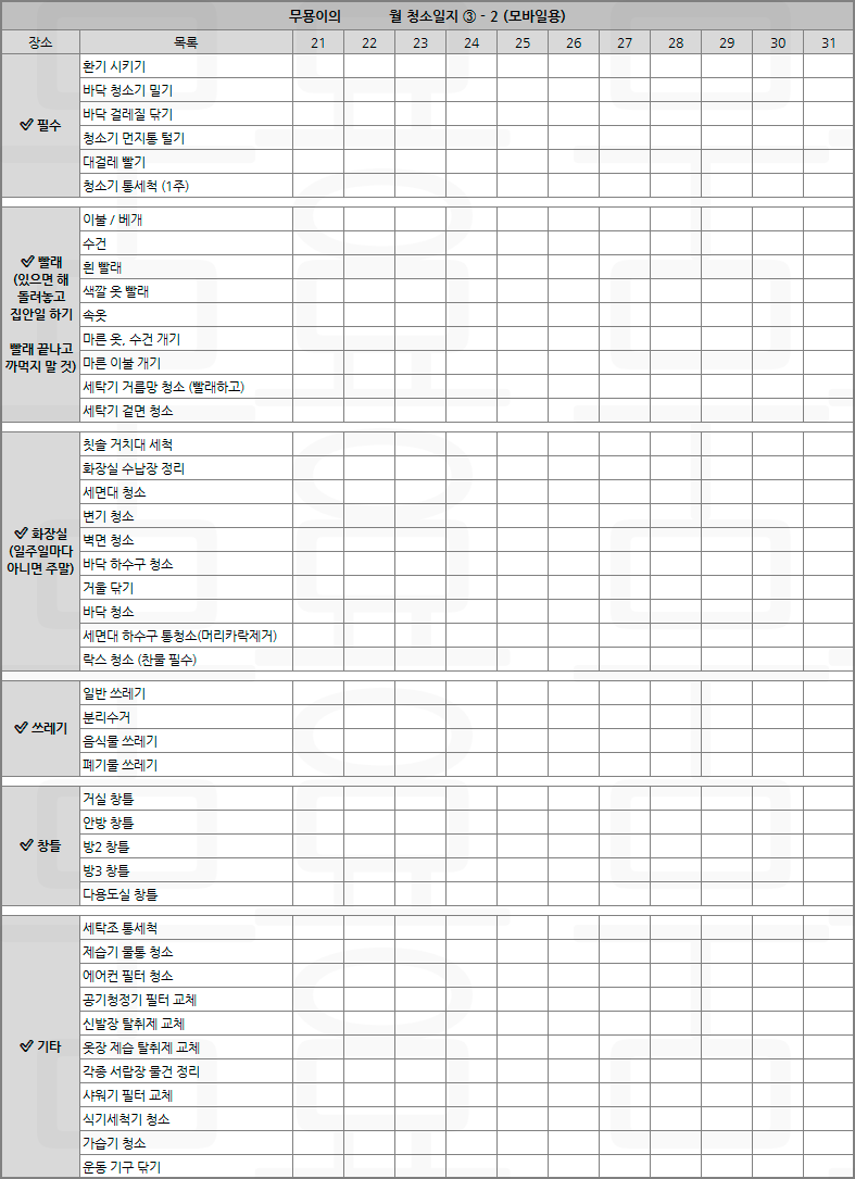 무기력 이기기 위한 청소 방법 체크리스트 | 인스티즈