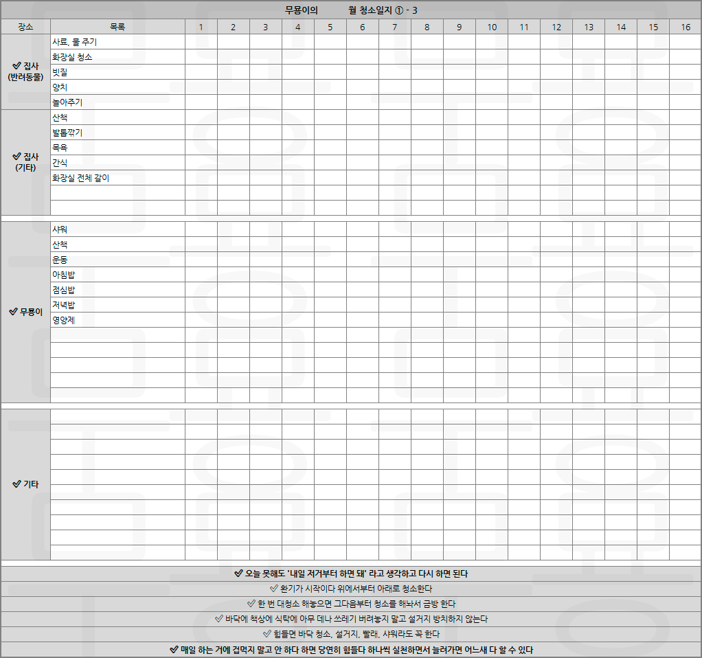 무기력 이기기 위한 청소 방법 체크리스트 | 인스티즈