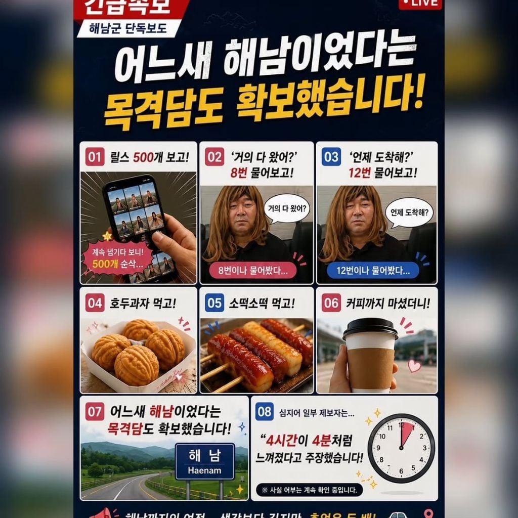 해남은 정말 먼 곳인지에 대해서 해남군이 조사했습니다 | 인스티즈