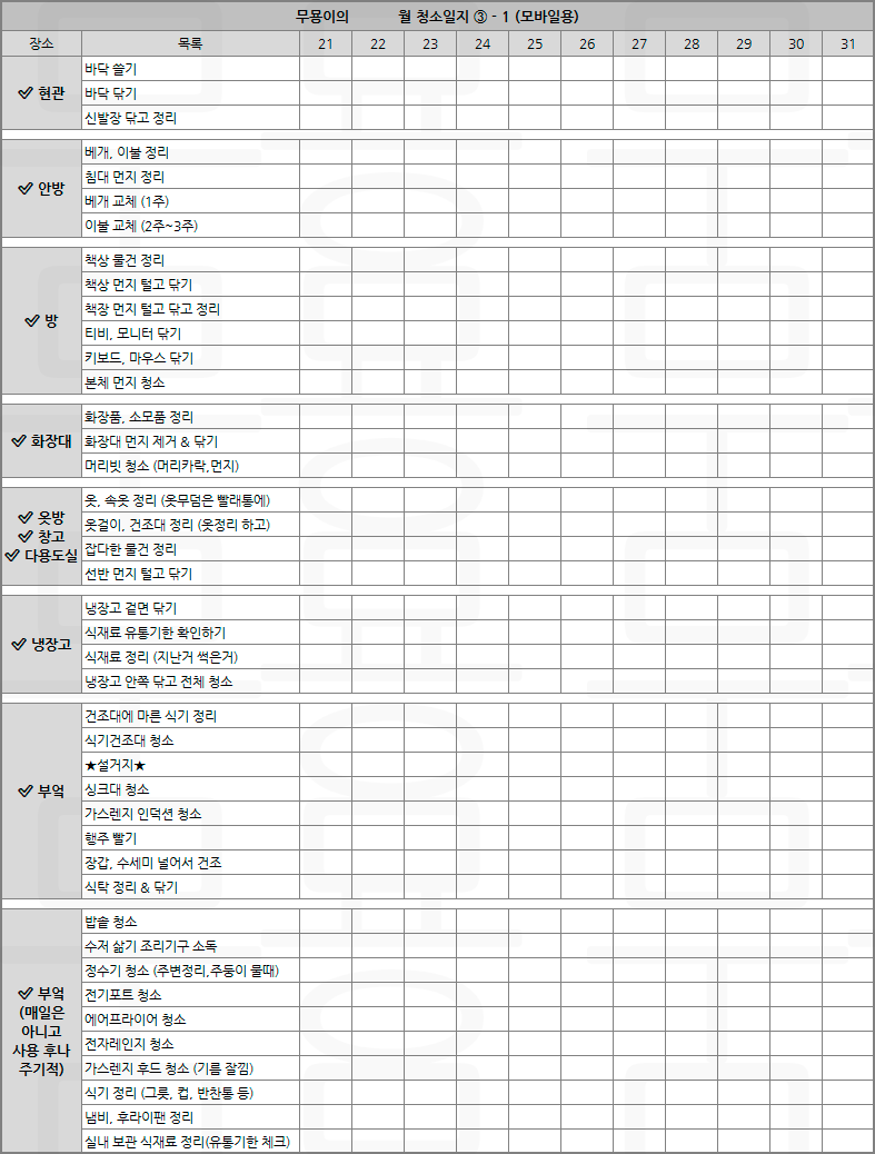무기력 이기기 위한 청소 방법 체크리스트 | 인스티즈