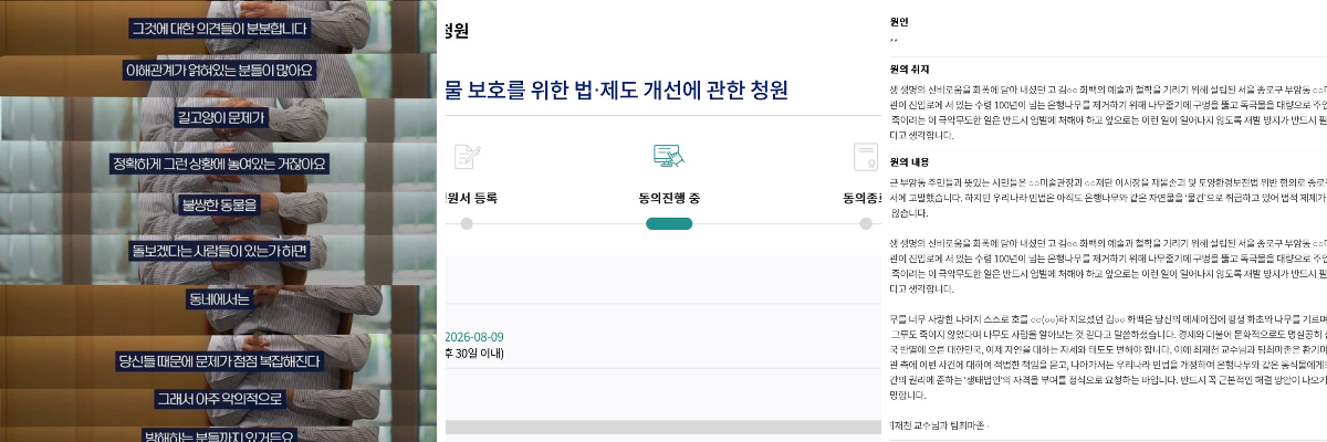 길고양이 보호를 위한 청원과 최재천 교수님의 자연물 보호에 관한 청원(특히 자연물 보호 청원 동의 수가 많이 부족해) | 인스티즈